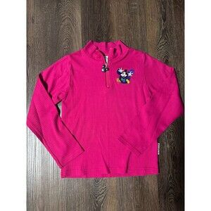 Vintage 90s Mickey & Co 1/4 Zip Pink Long Sleeve Shirt Size M 10/12